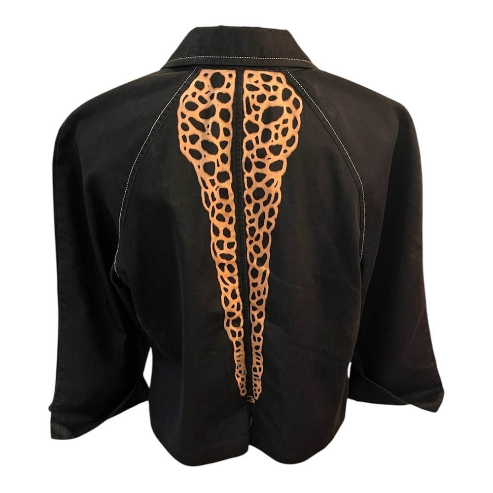 Requirements Black Leopard Print Blazer size 10 - Picture 2 of 4